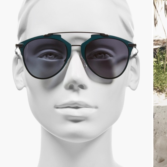 Dior pallidium silver graphite grey Reflected Aviator Sunglasses w/ case - Picture 7 of 8